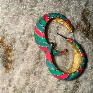 Vintage Colorful Hoop Earrings